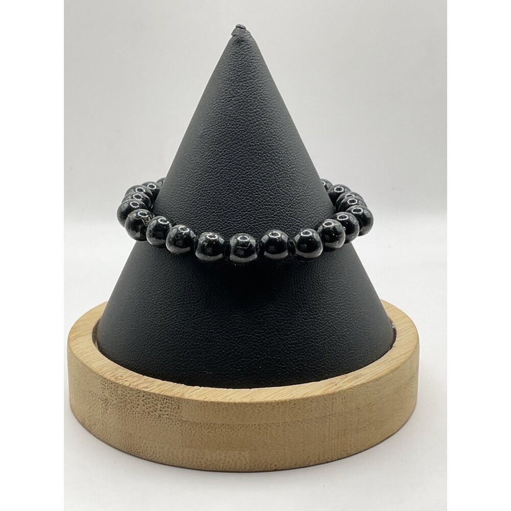 Black Beaded Stretch Bracelet Adjustable For Men & Women